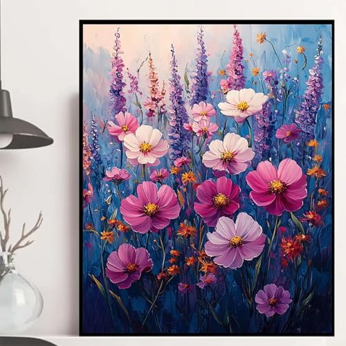 Lavendel Diamond Painting 30x40cm, Magnolie Diamond Painting Erwachsene Anfänger 5D DIY Runder Vollbohrer Diamanten Malerei Mosaik Bastelset Erwachsene für Zimmer Deko, Geschenke für Frauen -hjw25083E von HENJGWEG