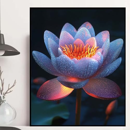 Lotus Diamond Painting 40x30cm, Blumen Diamond Painting Erwachsene Anfänger 5D DIY Runder Vollbohrer Diamanten Malerei Mosaik Bastelset Erwachsene für Zimmer Deko, Geschenke für Frauen -hjw2508J1 Lotus Diamond Painting 40x30cm, Blumen Diamond Painting Erwachsene Anfänger 5D DIY Runder Vollbohrer Diamanten Malerei Mosaik Bastelset Erwachsene für Zimmer Deko, Geschenke für Frauen -hjw2508J1 von HENJGWEG