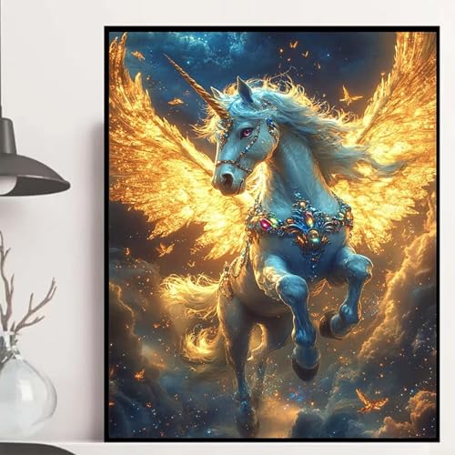 Pegasus Diamond Painting 30x40 cm, Tier Diamond Painting Erwachsene Anfänger 5D DIY Runder Vollbohrer Diamanten Malerei Mosaik Bastelset Erwachsene für Zimmer Deko, Geschenke für Frauen -hjw2508J6 Pegasus Diamond Painting 30x40 cm, Tier Diamond Painting Erwachsene Anfänger 5D DIY Runder Vollbohrer Diamanten Malerei Mosaik Bastelset Erwachsene für Zimmer Deko, Geschenke für Frauen -hjw2508J6 von HENJGWEG