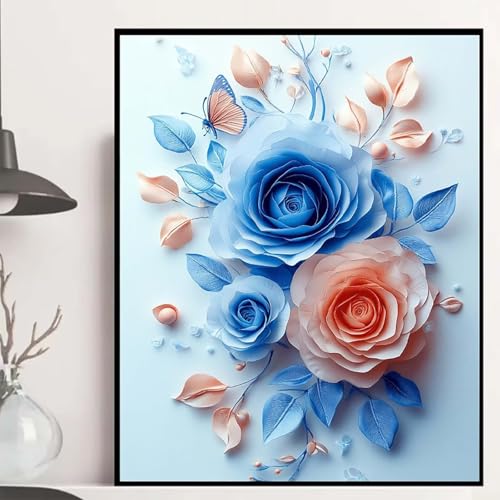 Rose Diamond Painting 60x80 cm, Blumen Diamond Painting Erwachsene Anfänger 5D DIY Runder Vollbohrer Diamanten Malerei Mosaik Bastelset Erwachsene für Zimmer Deko, Geschenke für Frauen -hjw2508HN Rose Diamond Painting 60x80 cm, Blumen Diamond Painting Erwachsene Anfänger 5D DIY Runder Vollbohrer Diamanten Malerei Mosaik Bastelset Erwachsene für Zimmer Deko, Geschenke für Frauen -hjw2508HN von HENJGWEG
