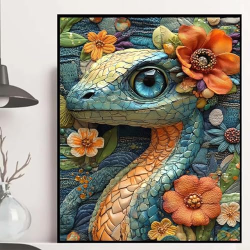 Schlange Diamond Painting 90x120 cm, Blumen Diamond Painting Erwachsene Anfänger 5D DIY Runder Vollbohrer Diamanten Malerei Mosaik Bastelset Erwachsene für Zimmer Deko, Geschenke für Frauen -hjw250886 Schlange Diamond Painting 90x120 cm, Blumen Diamond Painting Erwachsene Anfänger 5D DIY Runder Vollbohrer Diamanten Malerei Mosaik Bastelset Erwachsene für Zimmer Deko, Geschenke für Frauen -hjw250886 von HENJGWEG
