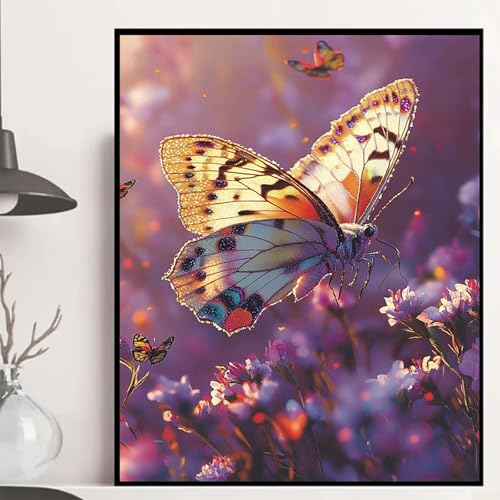 Schmetterling Diamond Painting 40x30cm, Blumen Diamond Painting Erwachsene Anfänger 5D DIY Runder Vollbohrer Diamanten Malerei Mosaik Bastelset Erwachsene für Zimmer Deko, Geschenke -hjw2508874F5 Schmetterling Diamond Painting 40x30cm, Blumen Diamond Painting Erwachsene Anfänger 5D DIY Runder Vollbohrer Diamanten Malerei Mosaik Bastelset Erwachsene für Zimmer Deko, Geschenke -hjw2508874F5 von HENJGWEG