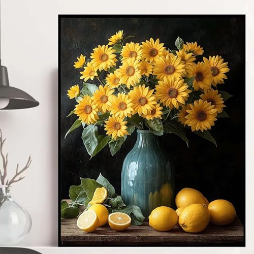 Sonnenblumen Diamond Painting 100x135 cm, Blumen Diamond Painting Erwachsene Anfänger 5D DIY Runder Vollbohrer Diamanten Malerei Mosaik Bastelset Erwachsene für Zimmer Deko, Geschenke -hjw2508R3 Sonnenblumen Diamond Painting 100x135 cm, Blumen Diamond Painting Erwachsene Anfänger 5D DIY Runder Vollbohrer Diamanten Malerei Mosaik Bastelset Erwachsene für Zimmer Deko, Geschenke -hjw2508R3 von HENJGWEG