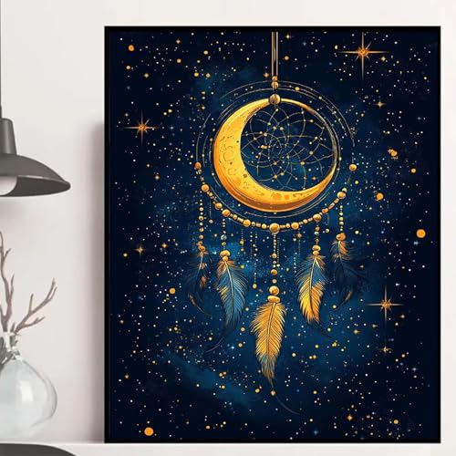 Sternenhimmel Diamond Painting 50x70cm, Verträumtfänger Diamond Painting Erwachsene Anfänger 5D DIY Runder Vollbohrer Diamanten Malerei Mosaik Bastelset Erwachsene für Zimmer Deko -hjw2508488Q0 von HENJGWEG