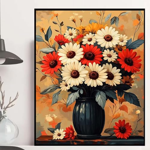 Vase Diamond Painting 120x90cm, Sonnenblumen Diamond Painting Erwachsene Anfänger 5D DIY Runder Vollbohrer Diamanten Malerei Mosaik Bastelset Erwachsene für Zimmer Deko, Geschenke -hjw25082V426 von HENJGWEG