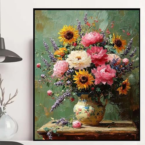 Vase Diamond Painting 30x40 cm, Sonnenblumen Diamond Painting Erwachsene Anfänger 5D DIY Runder Vollbohrer Diamanten Malerei Mosaik Bastelset Erwachsene für Zimmer Deko, Geschenke -hjw2508EOL26 Vase Diamond Painting 30x40 cm, Sonnenblumen Diamond Painting Erwachsene Anfänger 5D DIY Runder Vollbohrer Diamanten Malerei Mosaik Bastelset Erwachsene für Zimmer Deko, Geschenke -hjw2508EOL26 von HENJGWEG