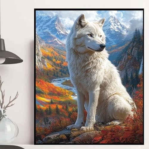Wolf Diamond Painting 100x135cm, Herbst Diamond Painting Erwachsene Anfänger 5D DIY Runder Vollbohrer Diamanten Malerei Mosaik Bastelset Erwachsene für Zimmer Deko, Geschenke für Frauen -hjw250874 Wolf Diamond Painting 100x135cm, Herbst Diamond Painting Erwachsene Anfänger 5D DIY Runder Vollbohrer Diamanten Malerei Mosaik Bastelset Erwachsene für Zimmer Deko, Geschenke für Frauen -hjw250874 von HENJGWEG