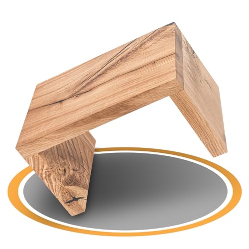 Rustikaler Holzhocker aus massiver Wildeiche, Tritthocker und Holztritt, ideal als Fußbank oder Fußhocker mit Filzgleiter Rustikaler Holzhocker aus massiver Wildeiche, Tritthocker und Holztritt, ideal als Fußbank oder Fußhocker mit Filzgleiter von HENK