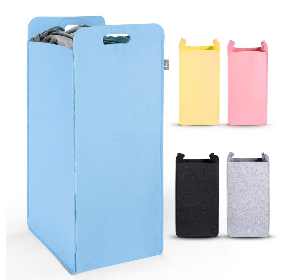 HENNEZ Wäschekorb Filz-Aufbewahrungskorb "Katy" 80l, platzsparend, faltbar - mit Griffen HENNEZ Wäschekorb Filz-Aufbewahrungskorb "Katy" 80l, platzsparend, faltbar - mit Griffen von HENNEZ
