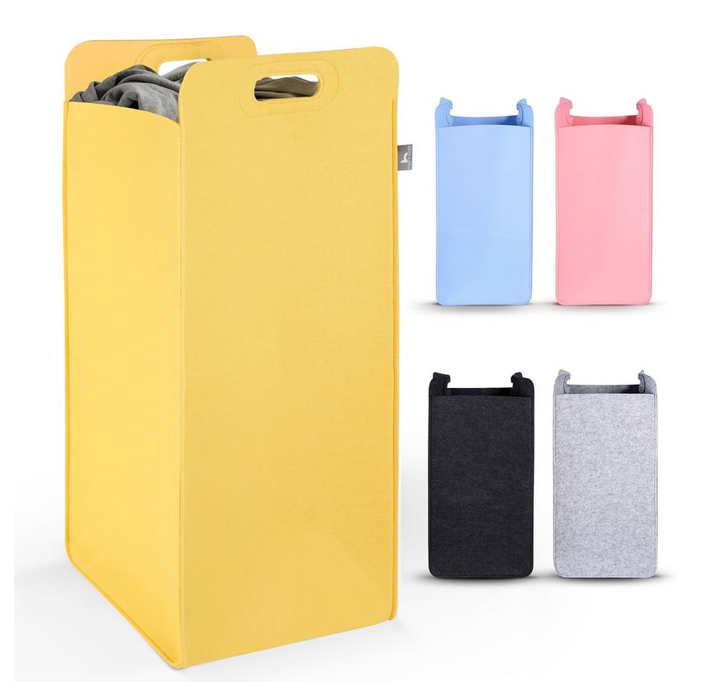 HENNEZ Wäschekorb Filz-Aufbewahrungskorb "Katy" 80l, platzsparend, faltbar - mit Griffen HENNEZ Wäschekorb Filz-Aufbewahrungskorb "Katy" 80l, platzsparend, faltbar - mit Griffen von HENNEZ