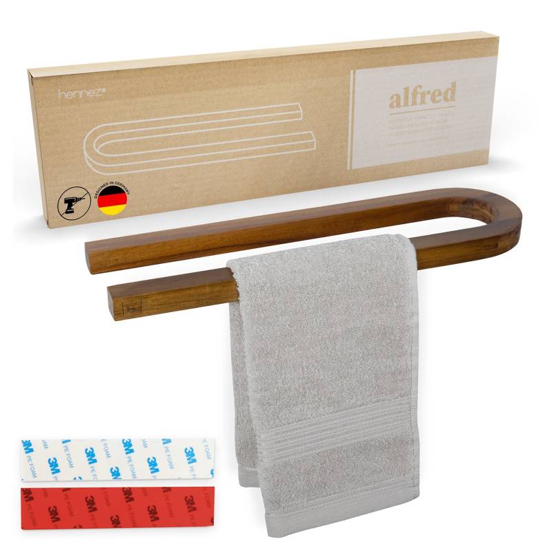 Handtuchstange "Alfred" ohne Bohren - Akazie von HENNEZ
