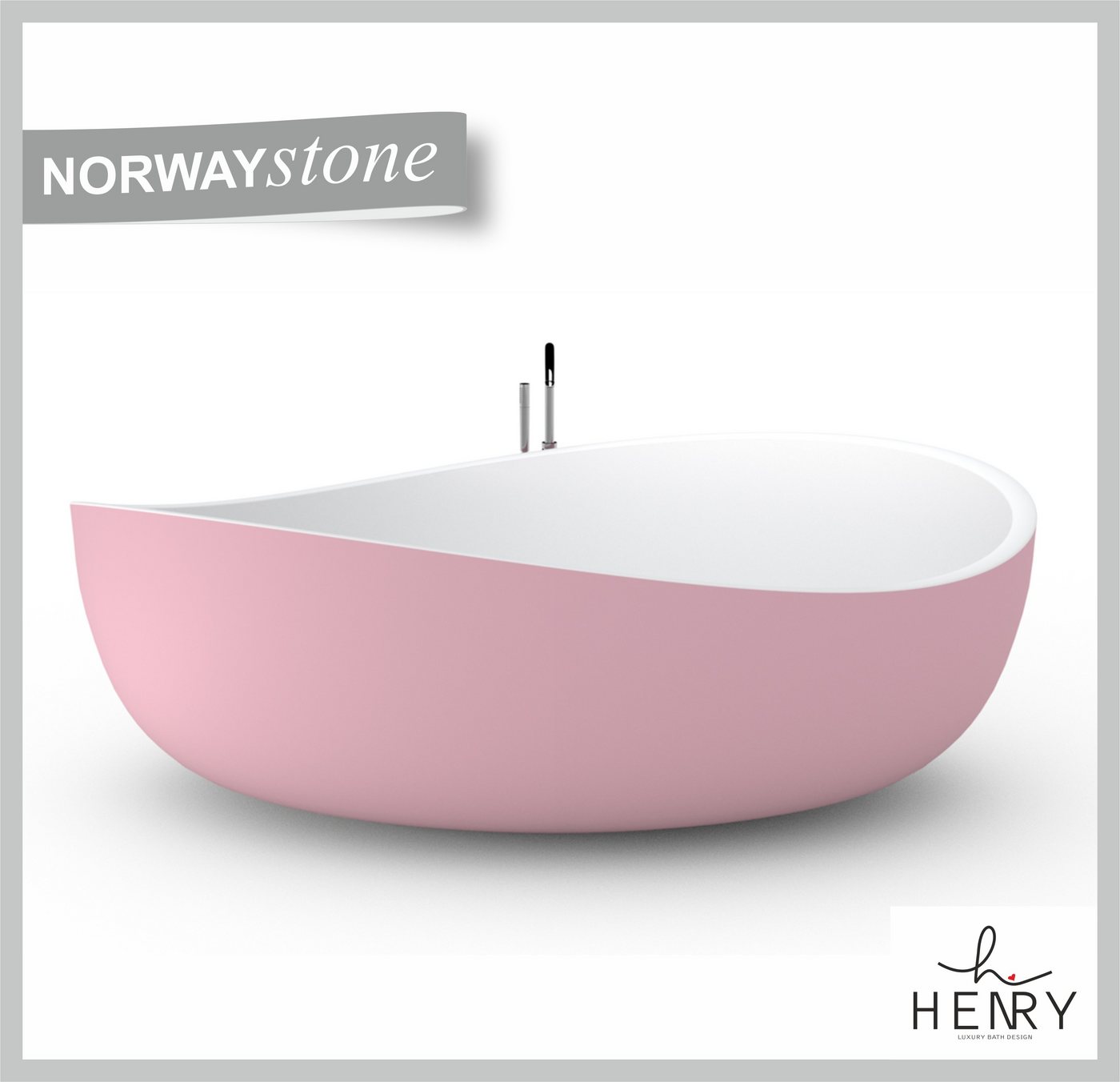 HENRY BAD Badewanne Freistehende Badwanne, Standbadewanne, Mineralguss / Solid Surface / Gussmarmor/NORWAYstone, Lido, Matt Rosa, 1705 x 1100 x 620 mm« von HENRY BAD