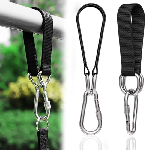 HEOUCH 2 Stück Schaukel Befestigung, Hängesessel Aufhängung, Hängematte Befestigung, Nylon Hanging Gurt, mit 2 Schwerlast Karabinern, Verschluss der Mutterschnittstelle, für Schaukel Hängesessel von HEOUCH