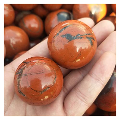 1 x Naturkristall-Kugeln, Dekoration aus Stein, Handwerk, Rot, Jasperball, 3 0 mm-45 mm, HEPBAK (Farbe: 1 Stück 30 mm) von HEPBAK