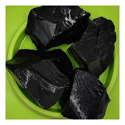 100 g natürlicher rauer schwarzer Obsidian-Kristallstein, Exemplar, Reiki-Dekoration, selten, roh HEPBAK von HEPBAK