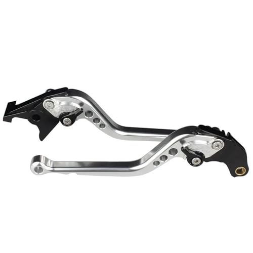 Bremsgriffhebel Kupplungsbremshebel Für Kawasaki Zephyr 1100 3D CNC Kurze Lange Motorrad Bremshebel Zubehör Motorrad Einstellbare Bremse Kupplung Hebel Kupplungshebel (Color : Long Silver) von HEPBAK