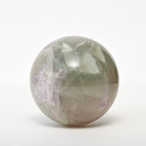 HEPBAK Reiki-Kristallkugel-Dekoration, Fluoritkugel, natürliche Kristallfarbe, Größe: 9 – 10 cm von HEPBAK
