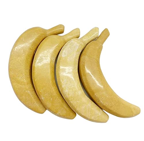 Haus HNatural Gemstone Quarz Früchte handgefertigt Kristall Gelb Jade Bananen Handwerk für Dekoration HEPBAK (Größe: 4 Stück) von HEPBAK