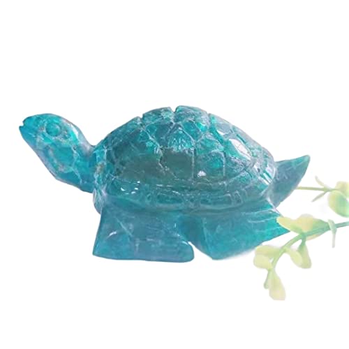 Home Blaue Apatit-Schildkröte, handgeschnitzt, aus Naturkristall, für Dekoration und Geschenke, HEPBAK (Farbe: Apatitblau, Größe: 3 Stück) von HEPBAK