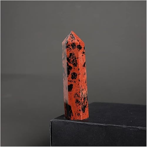 Natürlicher Kristall, Amethyst-Punkt, Säule, Rose, Bergquarz, Exemplar, Dekoration für zu Hause, Reiki, HEPBAK (Farbe: Rot Obsidian, Größe: 7 – 8 cm) von HEPBAK