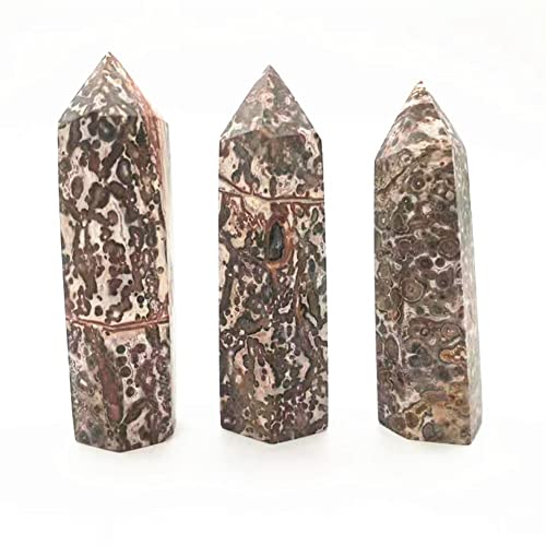 Natürlicher Kristall, geschnitzt, rote Leopardenhaut, Jasper-Punkt, Kristall, Feng Shui, Dekoration, 1 Packung HEPBAK (Größe: 350 – 400 g) von HEPBAK