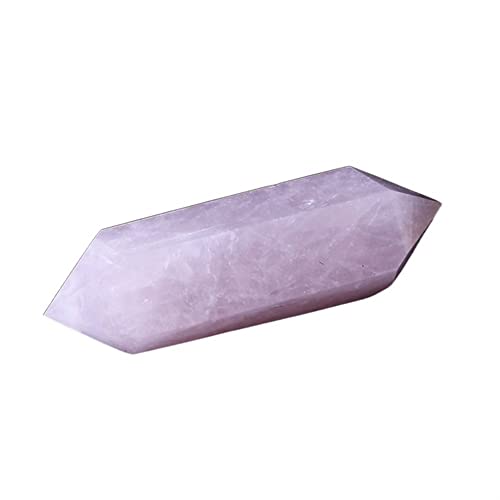 Quarzdekoration, 1 Stück natürlicher Kristall, doppeltes Ende, Rosenquarz, kann als Dekoration oder Geschenk HEPBAK verwendet werden (Größe: 6 – 7 cm) von HEPBAK