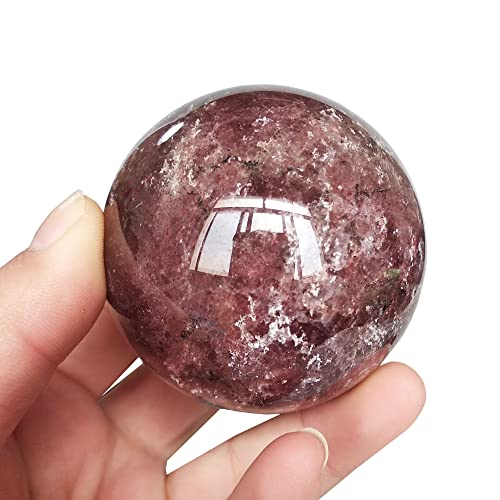 Quarzkugel aus natürlichem Erdbeerquarz, Kristallstein-Kugel für die Dekoration HEPBAK (Farbe: 6-7 cm) von HEPBAK