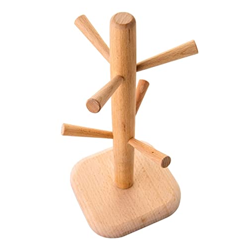 Kreativer Getränkehalter Beste kreative hölzerne Getränkehalter Abfluss Lagerwerkzeug mit 6 Haken Becher Rack von HEPPPP