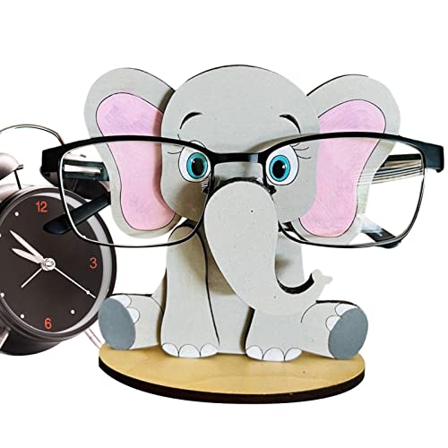 HEPVET Kreativer Brillenhalter Tier,Niedlicher Brillenhalter für den Schreibtisch - 3D-Nachttisch aus Holz, Heimbüro, Schreibtischdekoration, Weihnachtsferien, Neujahr, Geschäftsgeschenke für Männer von HEPVET
