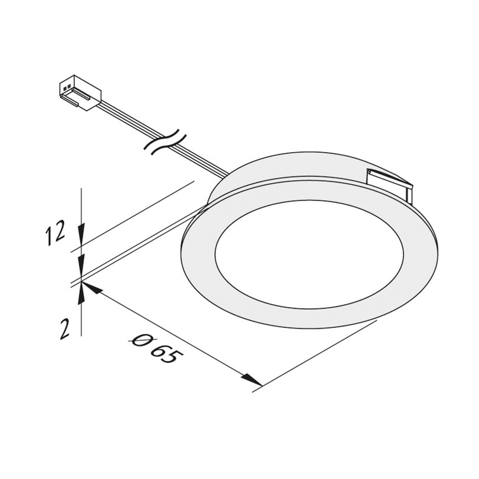 LED-Möbeleinbaulampe FAR 58 stahl 5x-Set 3W 3.000K von Hera