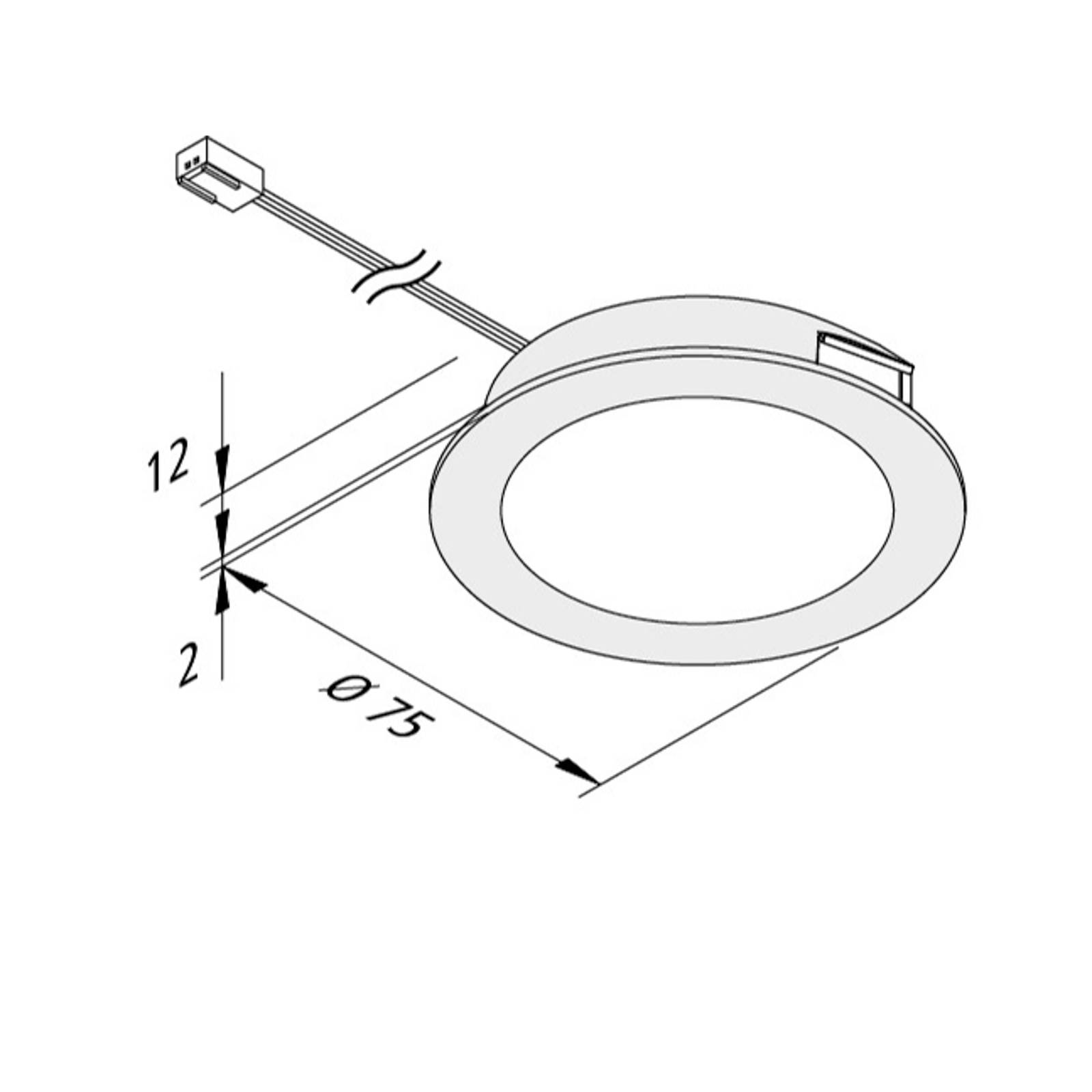 LED-Möbeleinbauleuchte FAR 68 edelstahl 4W 4.000K von Hera