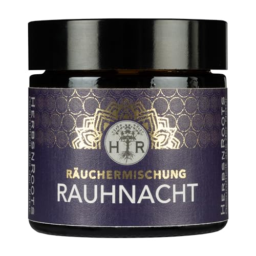 Rauhnacht Räuchermischung - Kraftvolles Räucherwerk • spirituell • energetische Reinigung • 100% Natur • ähnlich: Palo Santo Räucherstäbchen, weißer Salbei zum Räuchern • HerbsnRoots von HERBSNROOTS
