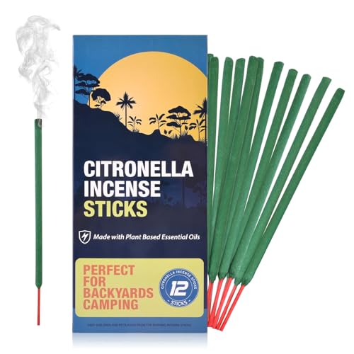 Citronella Räucherstäbchen 12 Stück pro Box - Citronella Räucherstäbchen für Camping, Terrasse, Wandern, etc von HERBTALE