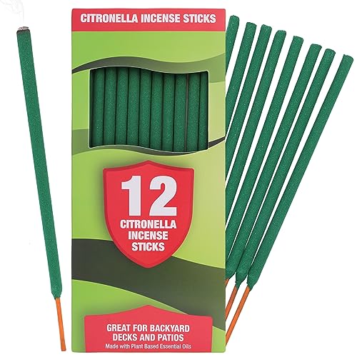 Citronella Räucherstäbchen - 2,5 Stunden Schutz - 12 Stäbchen pro Box - Citronella Stäbchen für Camping, Terrasse, Outdoor, etc von HERBTALE