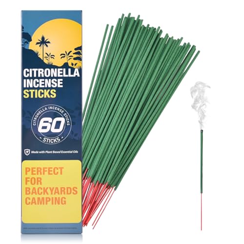 Citronella Räucherstäbchen 60 Stück pro Box - Citronella Räucherstäbchen für Camping, Terrasse, Wandern, etc von HERBTALE