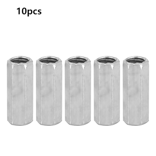 10pcs M8 Long Stab Sechskantmutter, Kopplung mit Kohlenstoffstangen Kopplungsmuttern Ersatz für Industriekonstruktionen (M8*28) von HERCHR