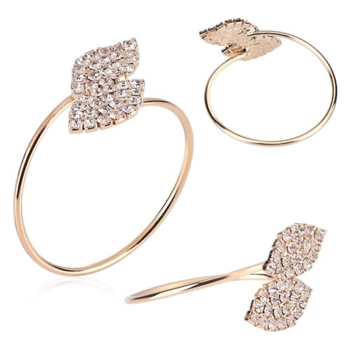 12 Stück Serviettenringe Set, Metall Serviettenschnallen Glitzernden Blättern Verziert Serviettenhalter Für Hochzeit, Dinnerpartys, Esstisch Dekoration Handgemacht Metall Serviettenhalter von HERCHR