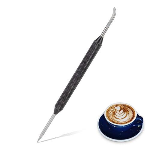 1PCS Edelstahl Kaffee Kunst Stift, Barista Latte Pen Kaffee Latte Dekoration Kunst Stift, Kaffee Latte Art Pen Needle Für Cappuccino, Latte, Espresso 14cm von HERCHR