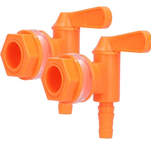 2 Pack -Eimer -Spigot, wiederverwendbarer Plastikabfüllmesser Abfüllbier Tap Beer Brew Wasserhahn Fermentaion Eimer -Bigot mit Dichtungen (orange) von HERCHR