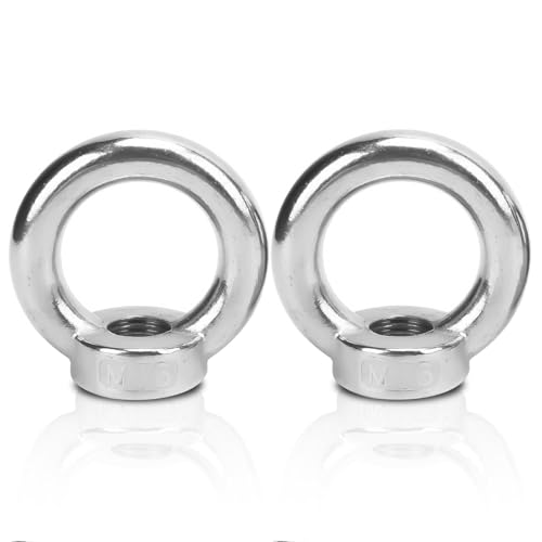 2 Stück Edelstahl Hebeösenmutter M16 M20 M22 Metrische Ringform Edelstahl Ringösen Hebeösenschlaufenmutter Augenschraubenmutter Ringmutter Augbolzen Augenmutter Ösenschraube Ringschraube Hebezubehör von HERCHR