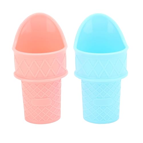 2 Stück Eiscreme-Cone-Schaufel, PP-Eiscreme-SnowCone-Rack wieder verwendbare Eiscreme-Cone-Tasse für Eiscreme-Rosa Blau von HERCHR