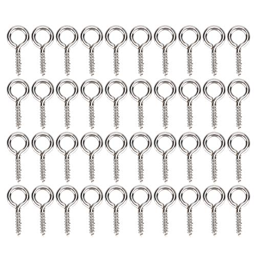 200Pcs Pearl Screw Eye Peg Pin, kleine Pendellecker Schraube Spike Making Schmuck Zubehör Verschlüsse Haken Augenschrauben für Kunst DIY Making(Silber-) von HERCHR