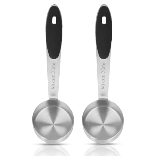 2pcs Kaffee Messungsschaufel, 1/8 Tasse 30 ml Messung Esslöffel Edelstahl Tischlöffel mit bequemem Griff für Kaffeebohnen Milchpulver Tee von HERCHR