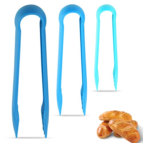 3 Stück Küchenzange Set, Plastikzange zum Kochen, BBQ-Zangen Grillzange Salatzange Mehrzweckzange Backen Grillen Servieren von Speisen(Blau) von HERCHR