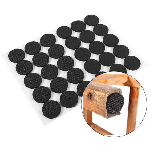 30 Stück Selbstklebende Runde Filzpads, 2,7 cm Stuhlfilzpads, rutschfeste Gummifüße, Selbstklebende Möbelfüße, Schwarze Selbstklebende Möbelfüße Für Möbeldekoration Zu Hause von HERCHR