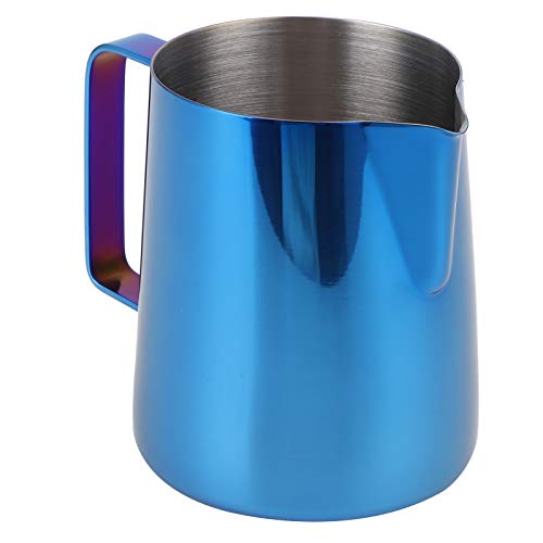 350 ml Milchaufschäumer-Tasse, bunter Milchschaumkrug aus rostfreiem Stahl für Kaffee Latte Art(Blau) von HERCHR