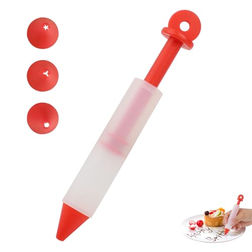 Tortenpipette, 4 Stück Wiederverwendbar Silikon Dekorationsstift, Kuchen Dekorationsstift, Gebäckspritzen Tortenspritze Für Kuchen, GebäCk Und Dessertdekoration von HERCHR