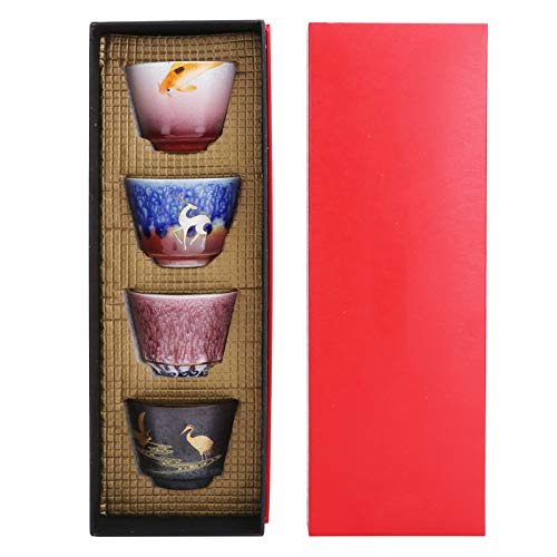 4-teiliger Satz Keramikbecher, Teetasse-Geschenk-Set, Chinesisches Kung Fu Tee Set Teetasse Sake Cups - Kleine Teeschalen Dekor Geschenk von HERCHR