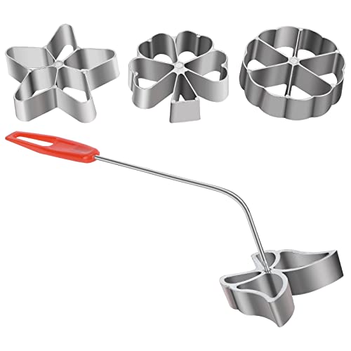 4-teiliges Rosetten- Und Timbale-Set, Rosetten-Eisen-Set Traditionelle Teigform Waffeleisen Mit 4 Motiven, Waffelbäckerei Roseneisen Rosetteneisen Tauchform Waffeln Waffelförmchen, Waffelbäckerei von HERCHR