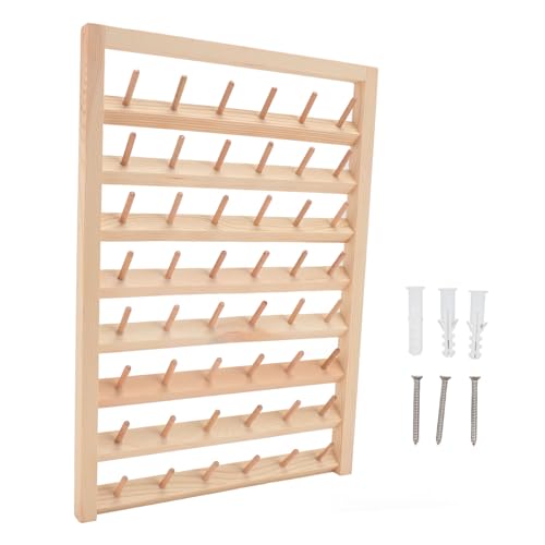 48 Spool Thread Rack, Embroidery Thread Holder Wall Mount Wooden Hanging Yarn Spool Rack Sewing Thread Organizer Large Spools for Embroidery Quilting and Sewing Threads 48 Spool Thread Rack, Embroidery Thread Holder Wall Mount Wooden Hanging Yarn Spool Rack Sewing Thread Organizer Large Spools for Embroidery Quilting and Sewing Threads von HERCHR